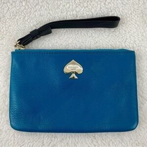 Kate Spade teal leather wristlet